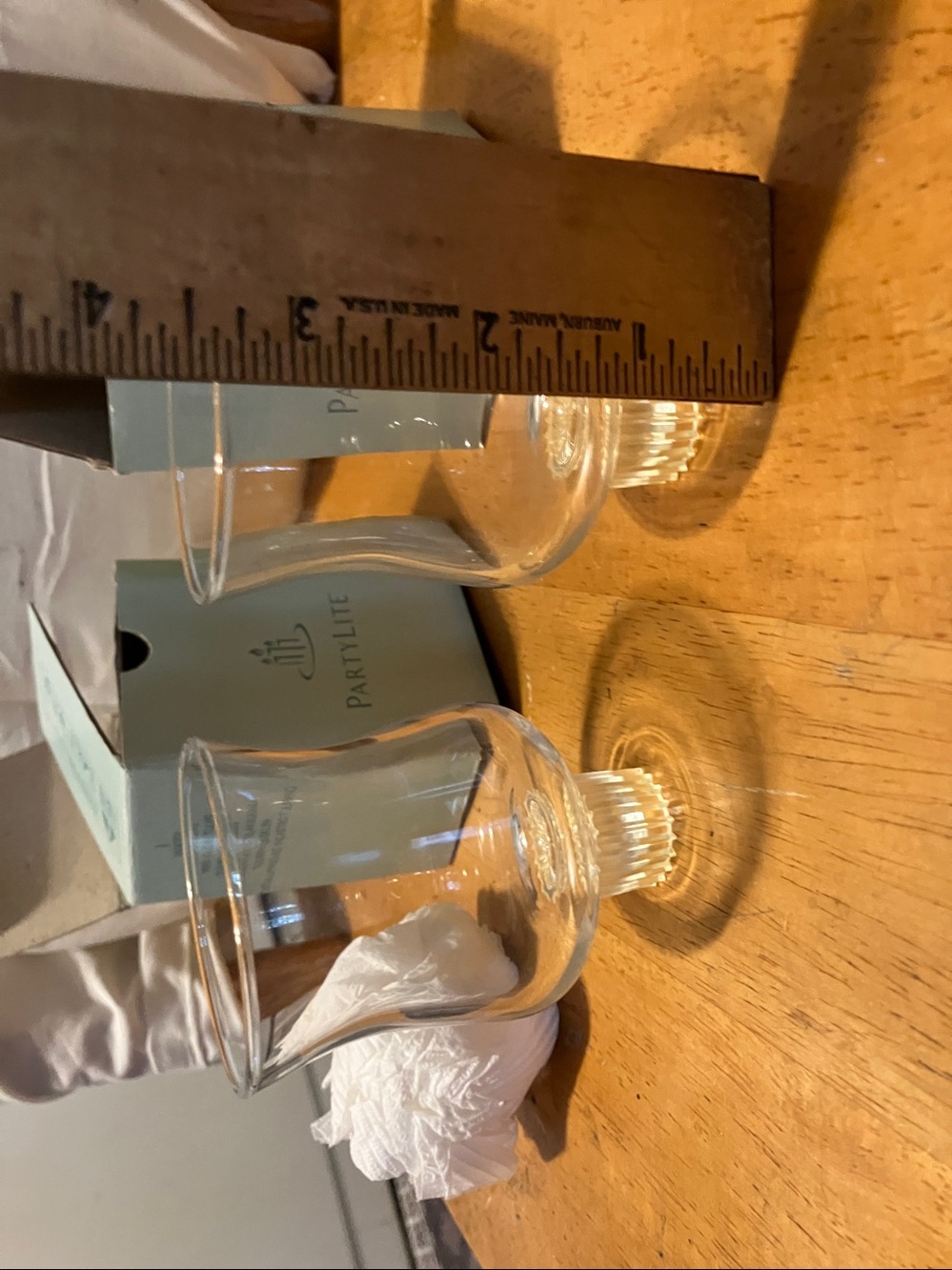 New.  Set of 2. Partylite glass 3” tulip style candle holders.  Perfect - Picture 5 of 8